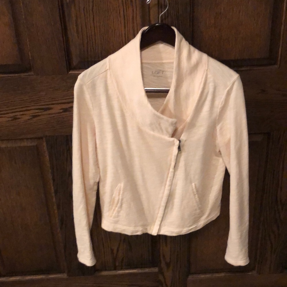 •Loft  | Cotton Moto Cardigan•